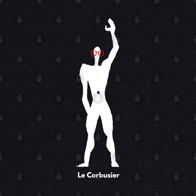 Le Modulor with Corbusier´s glasses illustration by SLGA Designs